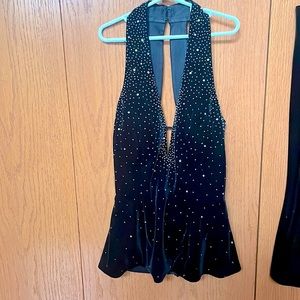 Black Velour Halter Top